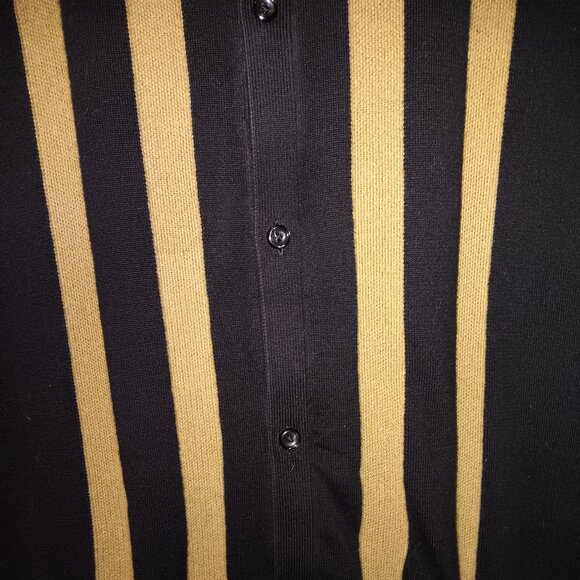 Express ★ Men's Short Sleeve Sweater Polo ★ Abu Dhabi Retro Striped Pattern - Picture 2 of 5